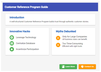 Customer Reference Program Guide on How to Achieve Goals