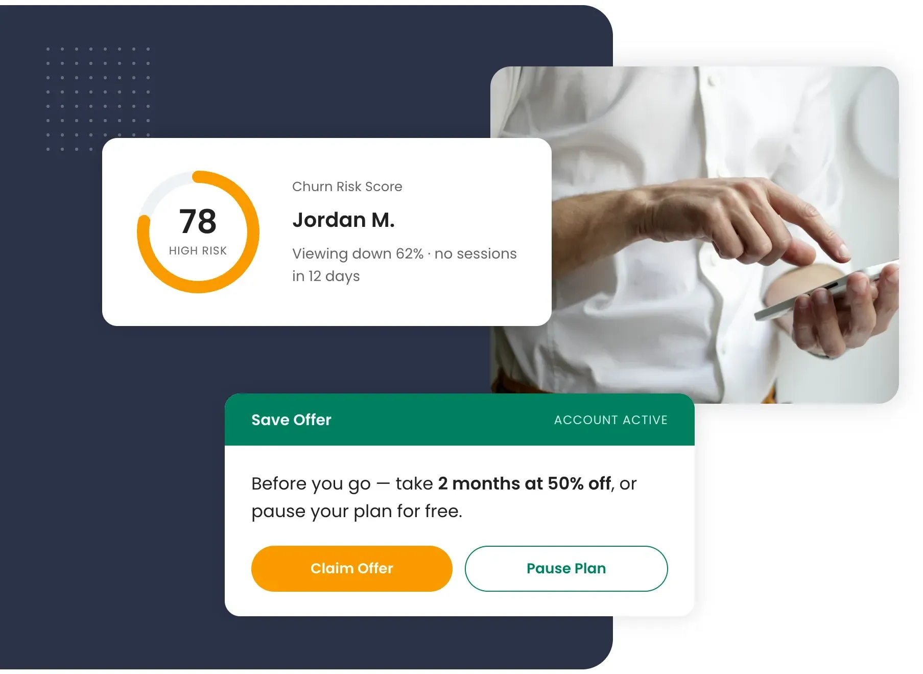 Churn reduction offers that engage at-risk subscribers that are opting out
